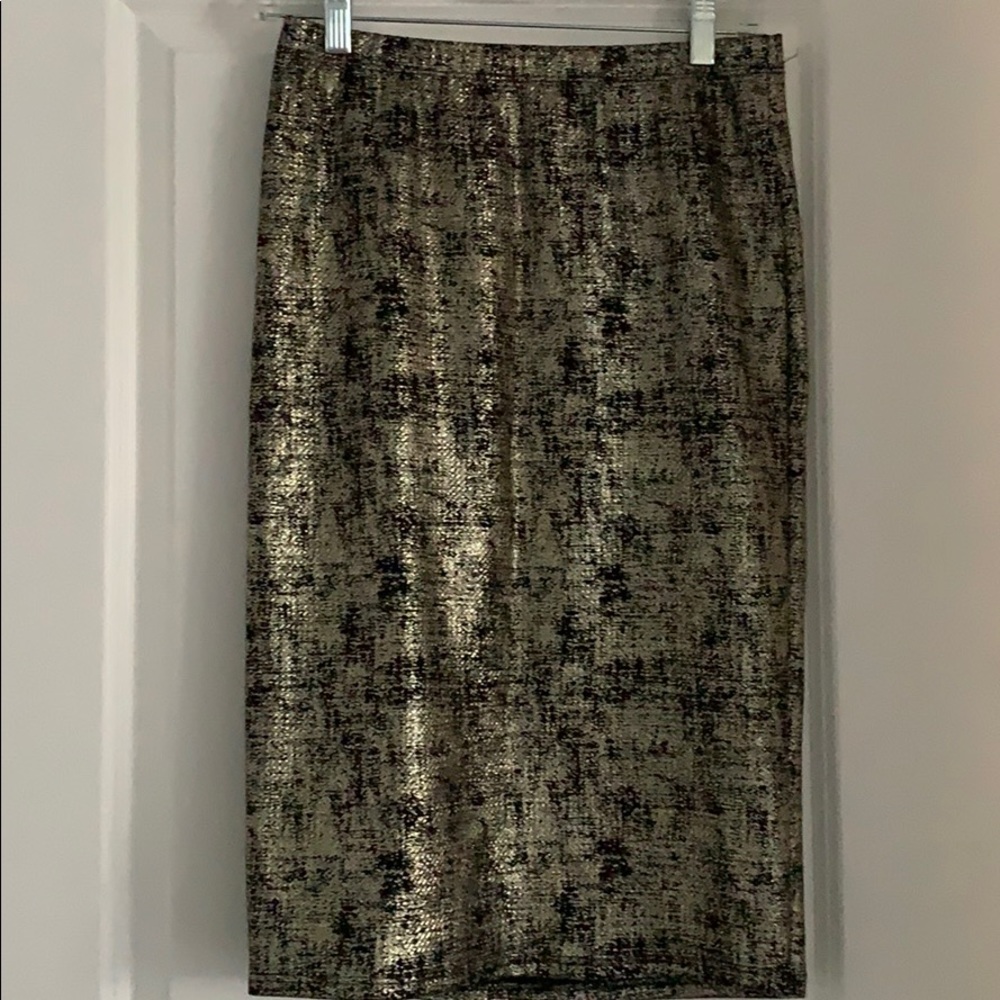 Black & gold pencil skirt